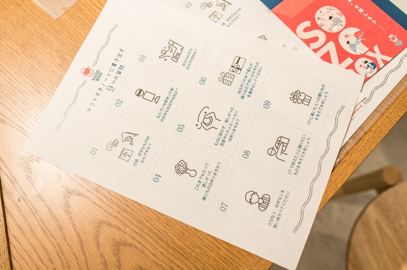 写真:ギフトすきノートに書き出す 9つの質問