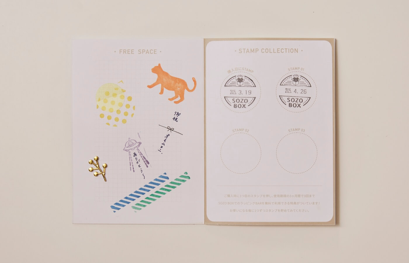 写真:SOZO BOX PASSPORTの記入イメージ